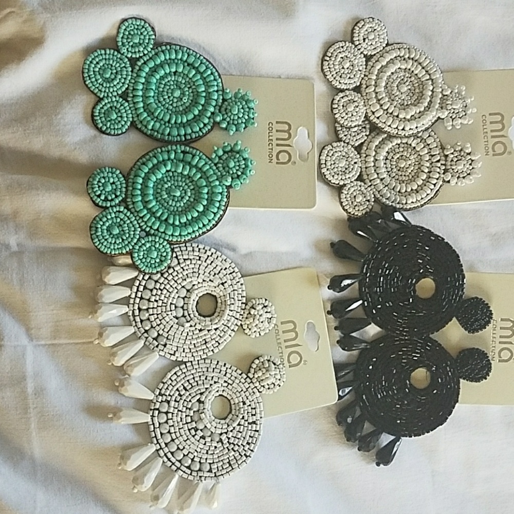 Beaded earrings.